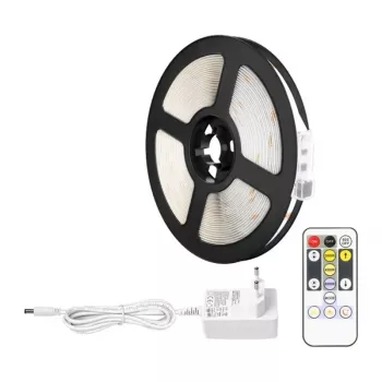 LEPRO PR410049-DWW-EU RGB LED lente, 5m, 150 LED, 24 taustiņu IR tālvadības pults, regulējams spilgtums, pašlīmējošs, 12V, iekštelpām