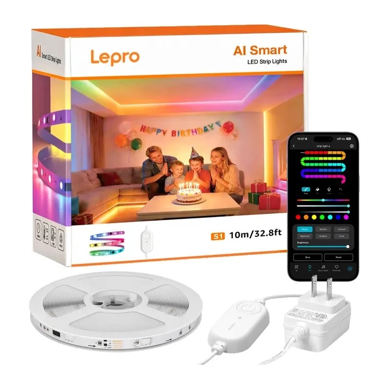 Lepro S1 10m Wi-Fi Bluetooth RGBIC LED lente