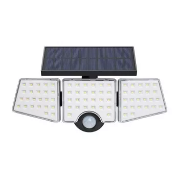 LEPRO WL4000 Saules lampa – 4000LM, IP65, 18W Saules panelis ar kustības sensoru un tālvadības pulti, 5M kabelis