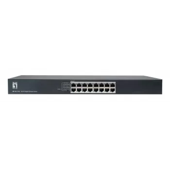 LevelOne GEU-1632 16-Port Gigabit Nepārvaldāms Slēdzis, 19 collu Rack-Montējams, Metāla Korpusā
