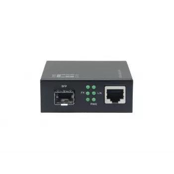 LevelONE GVM-2000 Smart Gigabit RJ45–SFP mediju pārveidotājs, saderīgs ar 19 collu statīvu, 10/100/1000 Mbps