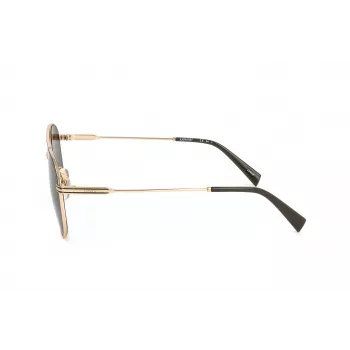 LEVI'S LV-1013-S-J5G Unisex taisnstūra saulesbrilles - melns rāmis, pelēkas lēcas, 54 mm