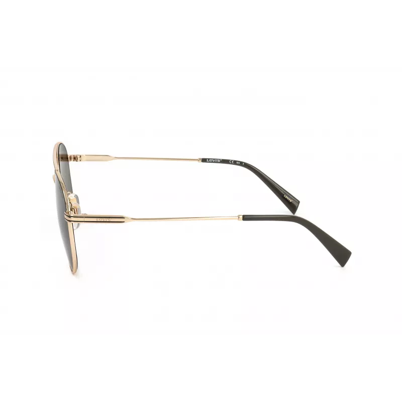 LEVI'S LV-1013-S-J5G Unisex taisnstūra saulesbrilles - melns rāmis, pelēkas lēcas, 54 mm