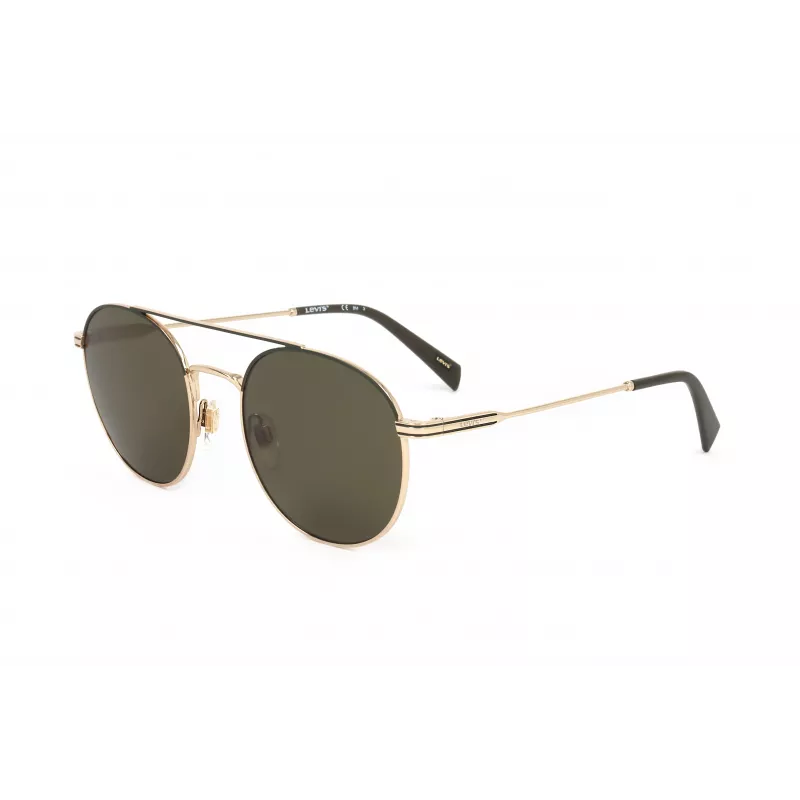 LEVI'S LV-1013-S-J5G Unisex taisnstūra saulesbrilles - melns rāmis, pelēkas lēcas, 54 mm