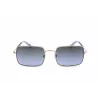 LEVI'S LV-1019-S-BL Unisex taisnstūra saulesbrilles - Melns rāmis, dūmu pelēkas lēcas, 57 mm