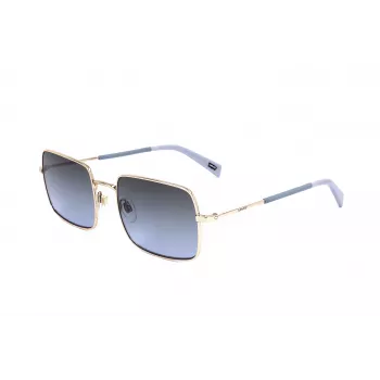 LEVI'S LV-1019-S-BL Unisex taisnstūra saulesbrilles - Melns rāmis, dūmu pelēkas lēcas, 57 mm