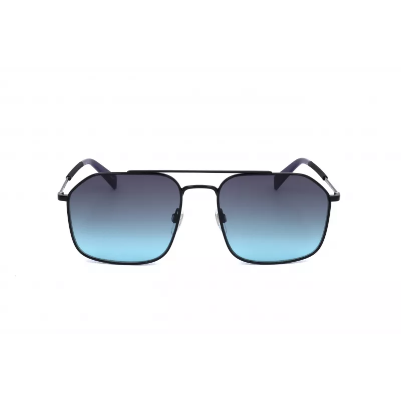 LEVI'S LV-1021-S-807 Unisex saulesbrilles - Melns acetāta rāmis, Pelēkas polikarbonāta lēcas, 58 mm