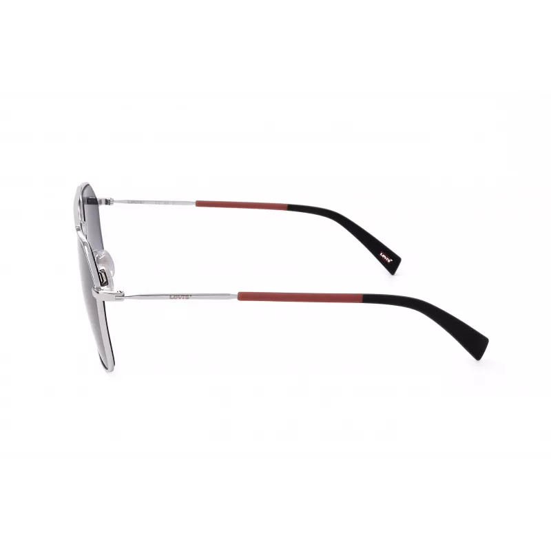 Levi's LV-1021-S-RD Unisex saulesbrilles - melns rāmis, pelēkas lēcas, 58 mm