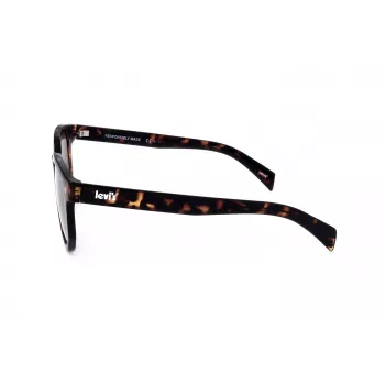 LEVI'S LV-1022-S-086 Unisex taisnstūra saulesbrilles - Havana rāmis, brūnas lēcas, 51 mm