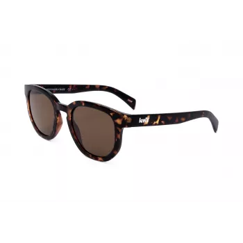 LEVI'S LV-1022-S-086 Unisex taisnstūra saulesbrilles - Havana rāmis, brūnas lēcas, 51 mm