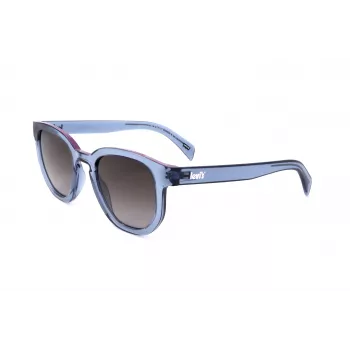 LEVI'S LV-1022-S-PJP Unisex taisnstūra saulesbrilles - Havana acetāta rāmis, zaļas polarizētas lēcas, 51 mm