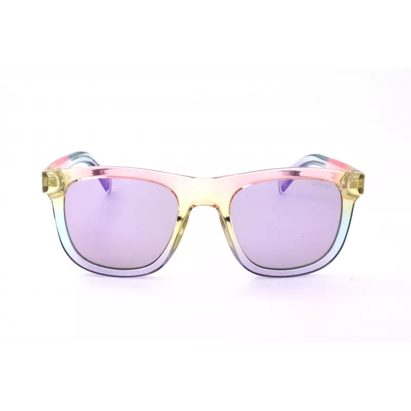 LEVI'S LV-1023-S-F74 Unisex saulesbrilles, Havana acetāta rāmis, pelēkas polikarbonāta lēcas, 53 mm