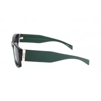 LEVI'S LV-1033-S-1ED Unisex taisnstūra saulesbrilles - Melns rāmis Pelēkas lēcas 53mm