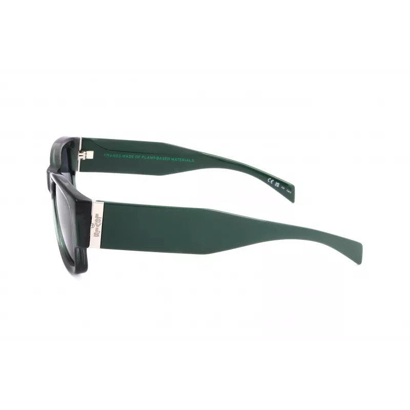 LEVI'S LV-1033-S-1ED Unisex taisnstūra saulesbrilles - Melns rāmis Pelēkas lēcas 53mm