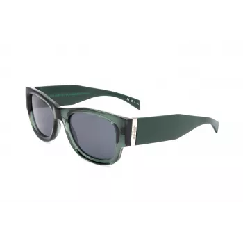 LEVI'S LV-1033-S-1ED Unisex taisnstūra saulesbrilles - Melns rāmis Pelēkas lēcas 53mm