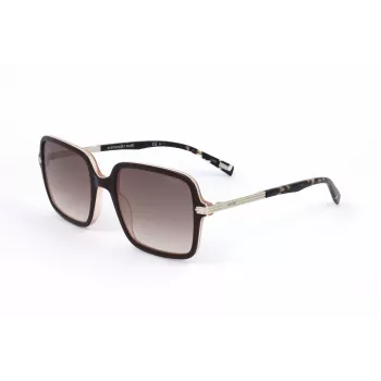LEVI'S LV-5018-S-MS5 Sieviešu taisnstūra saulesbrilles - Havana/Bruņurupuča acetāta rāmis, Brūnas polikarbonāta lēcas, UV400 aizsardzība, 54/20/145 mm