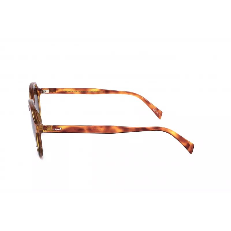 LEVI'S LV-5023-S-581 Unisex saulesbrilles, Havana acetāta rāmis, pelēkas polikarbonāta lēcas, 54 mm