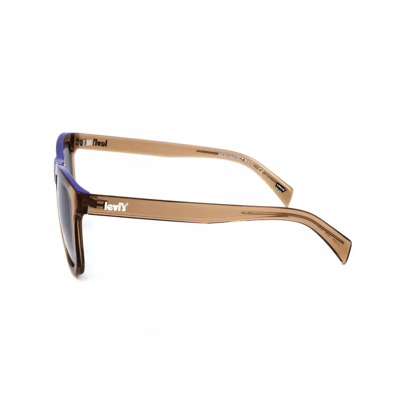 LEVI'S LV1023S09GB Unisex saulesbrilles - Matēts melns rāmis, pelēkas lēcas, 53 mm
