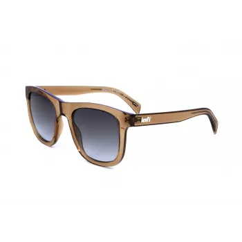 LEVI'S LV1023S09GB Unisex saulesbrilles - Matēts melns rāmis, pelēkas lēcas, 53 mm
