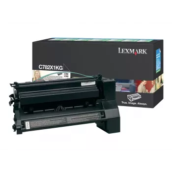 Lexmark C782X1KG Black Toner Cartridge - for C782dn, C782dtn, C782n, X782e, X782e MFP, X782e Page Plus Solution
