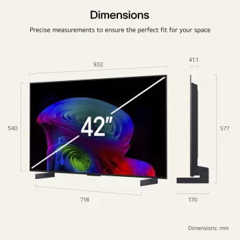 LG Electronics OLED42C6ELB 42 collu 4K OLED televizors, melns, 120Hz, trīskāršais uztvērējs, webOS viedtelevizors