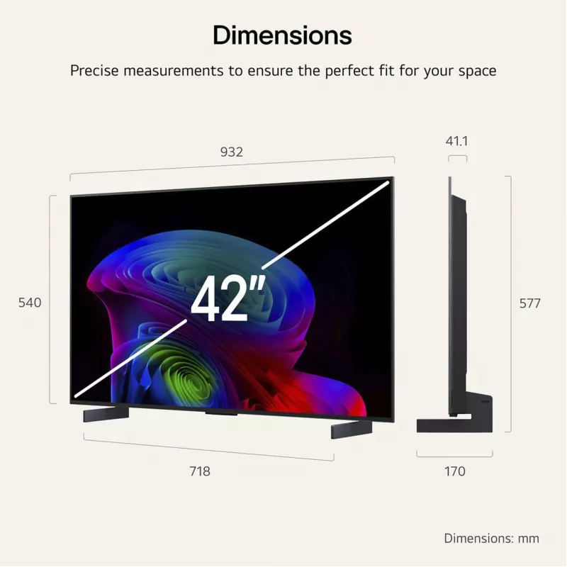 LG Electronics OLED42C6ELB 42 collu 4K OLED televizors, melns, 120Hz, trīskāršais uztvērējs, webOS viedtelevizors