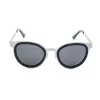 LGR FELI-SILVER01 Unisex saulesbrilles - Sudraba acetāta rāmis, pelēkas polikarbonāta lēcas, UV400 aizsardzība, 47/24/145 mm