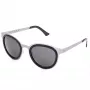LGR FELI-SILVER01 Unisex saulesbrilles - Sudraba acetāta rāmis, pelēkas polikarbonāta lēcas, UV400 aizsardzība, 47/24/145 mm