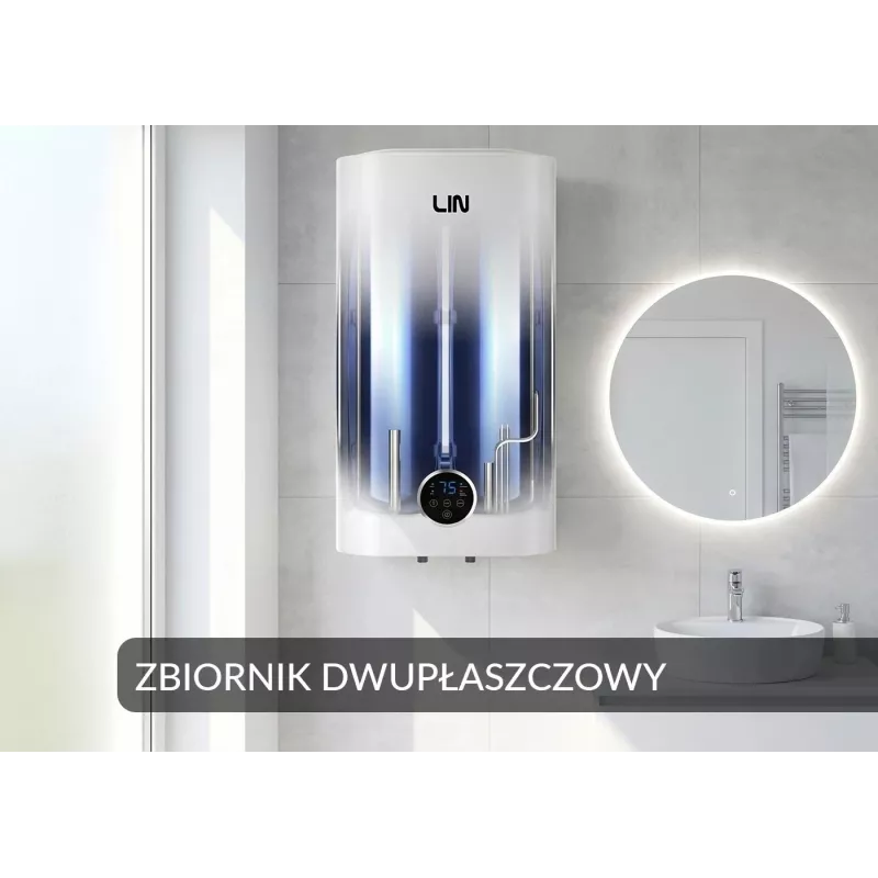 LI- Elektriskais ūdens sildītājs LIN LIFVD1SMWH WI-FI 80L SMART Balts