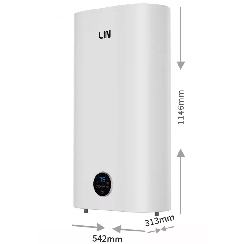 LI-LIN LIFVD1SMWH 100L Universāls elektriskais ūdens sildītājs, balts, Wi-Fi