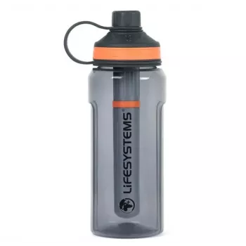 Lifesystems 44030 Ūdens attīrīšanas pudele 600ml ar nomaināmu dobu šķiedru filtru – Pelēka/Zila