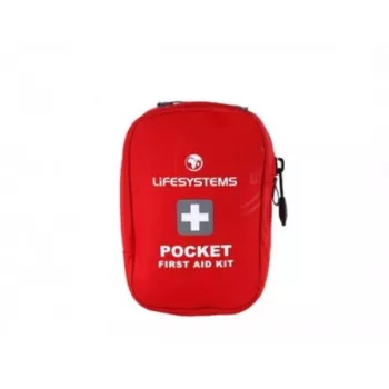Lifesystems Pocket First Aid Kit – Compact 16-Piece Travel Kit with Ripstop Nylon Pouch, Red