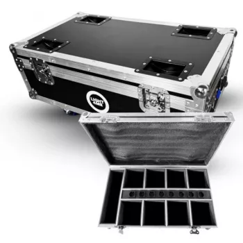 LIGHT4ME ACCU PAR 6x10W CASE 8IN1 Flight Case ar 8x LED PAR gaismekļiem