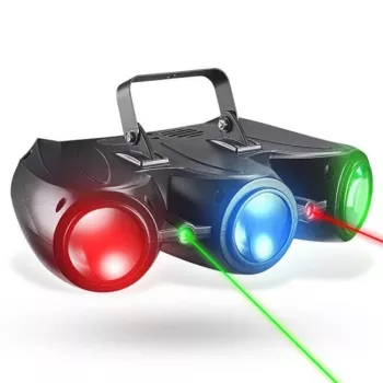 LIGHT4ME AIRSHIP 3 Multi-Efektu Apgaismes Ierīce 2-in-1, Derby, Strobe, Lāzers, UV, DMX, IR Tālvadība