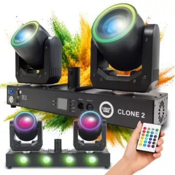 LIGHT4ME CLONE 2 3-in-1 Daudzefektu Apgaismes Ierīce - Derby, Strobe, Lāzers ar DMX un IR Tālvadību