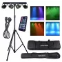 LIGHT4ME LED PAR Laser Beam Lighting Kit - 4x PAR gaismas ar sarkano un zaļo lāzeru, DMX, tālvadības pults