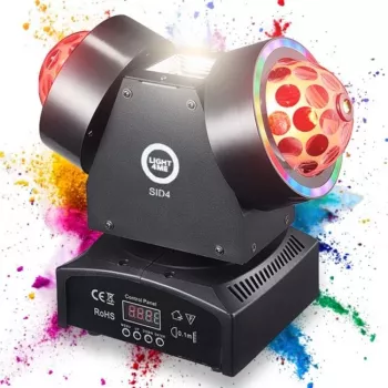 LIGHT4ME SID4 4-in-1 kustīgs daudzefektu apgaismojums ar staru, wash, sarkano/zaļo lāzeru un stroboskopu