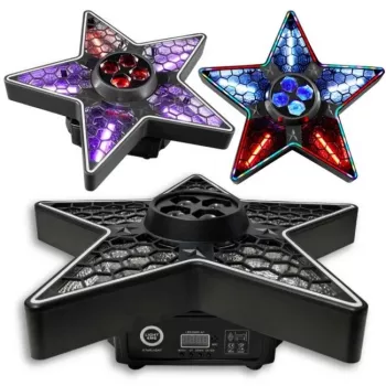 LIGHT4ME STARLIGHT daudzeffektu apgaismes ķermeņi ar derby, stroboskopu, lāzeru un UV