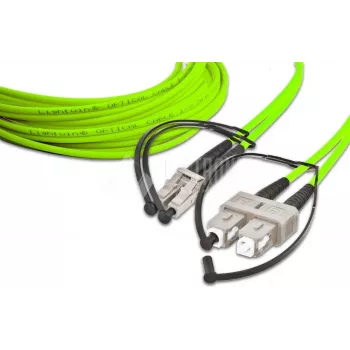 Lightwin LDP-50 LC-SC 2.0 OM5 Dupleksais Daudzmodu Šķiedras Patch Kabelis, 1m, Laima Zaļš LSZH
