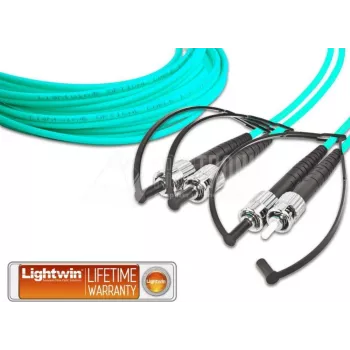 Lightwin LDP-50 ST-ST 5.0 OM3 Dupleksais Daudzmodu Šķiedras Optiskais Pārejas Kabelis, 5 m, Akvas krāsā, LSZH