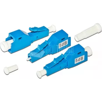 Lightwin LWL DÄMPFUNG-09 LC/SPC 5 Optiskās šķiedras vājinātājs, LC/SPC vīrišķais uz LC/SPC sievišķo, 9 dB, Vienmoda, Zils