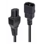 LINDY 3m C14 uz C15 barošanas vads, IEC C14 vīrišķais uz IEC C15 sievišķais, 10A 250V, H05VV-F, melns