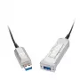 Lindy 50m USB 3.0 hibrīdais aktīvais pagarinājuma kabelis, optiskā šķiedra un varš, 5Gbps, LSZH, melns 42701