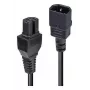 LINDY 5m C14 to C15 strāvas kabelis – IEC C14 vīrietis uz IEC C15 sieviete, 250V 10A, melns