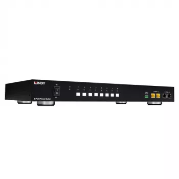 LINDY 8 Port IPower Switch (32623) – Slēdzams mērītais PDU ar 8x IEC C13 kontaktligzdām, 10A, 1U statīva montāža