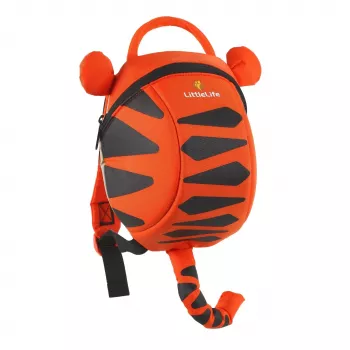 LittleLife Toddler Backpack Tiger - 2L, regulējamas plecu siksnas, drošības pavada, poliesters