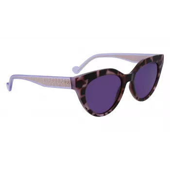 LIU JO Sieviešu LJ782S-516 Kaķacs formas saulesbrilles - Rozā Havana, Brūns gradients, 53mm