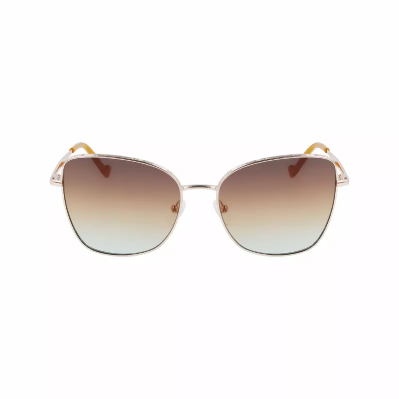 LIU JO Sieviešu saulesbrilles 46591-717 Havana Acetāts Kvadrātveida rāmis Brūnas gradienta lēcas 55/17/140 mm