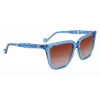 LIU JO Sieviešu saulesbrilles LJ780S-425 Butterfly Square Acetāta rāmis Brūns Havana Gradienta lēcas 56mm