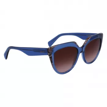 LIU JO Sieviešu saulesbrilles LJ783S-416 Zils kaķacs rāmis Pelēks gradienta lēcas 55mm